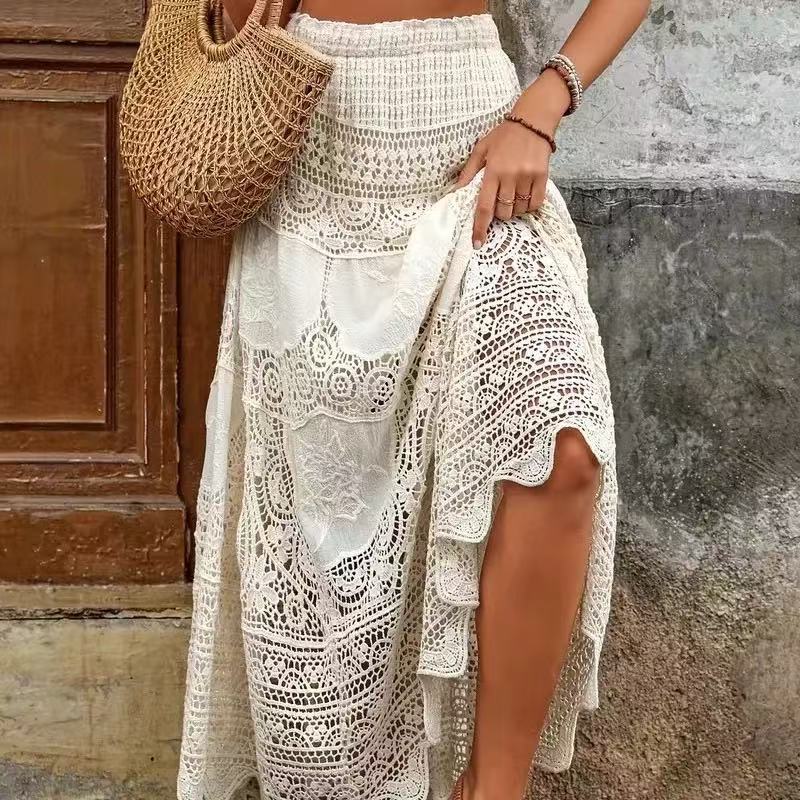 Crochet Lace Maxi Skirt