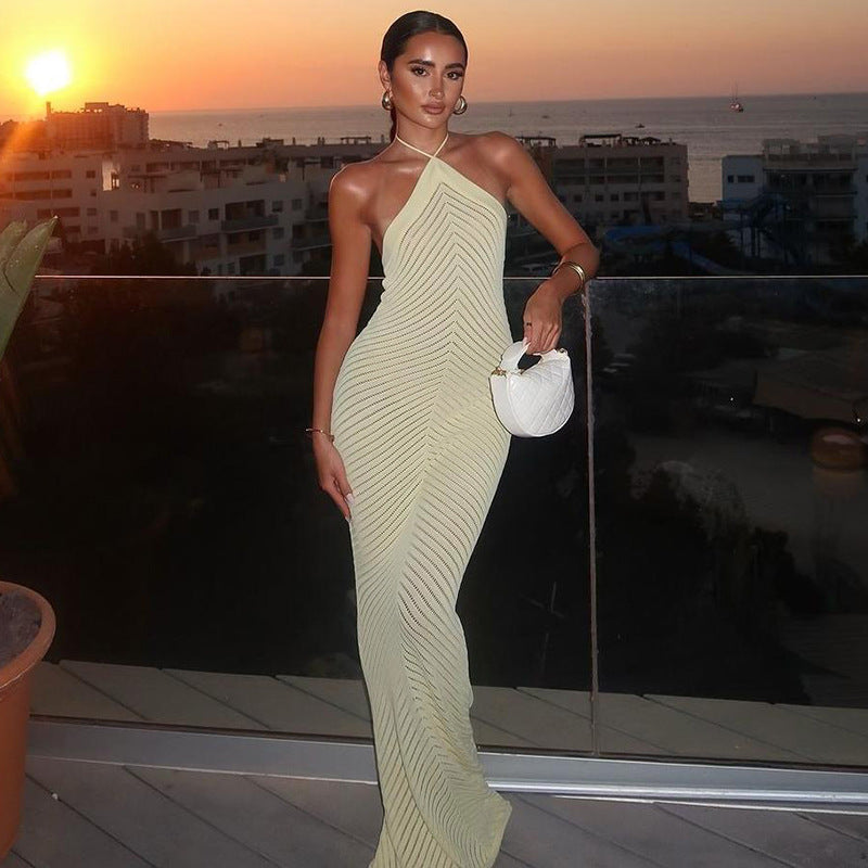 Lexi one-shoulder knit maxi