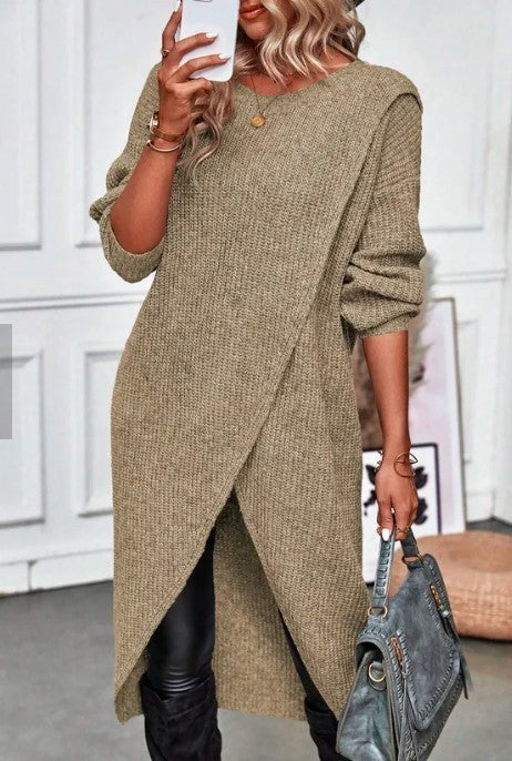 The Kaia Wrap Sweater Dress
