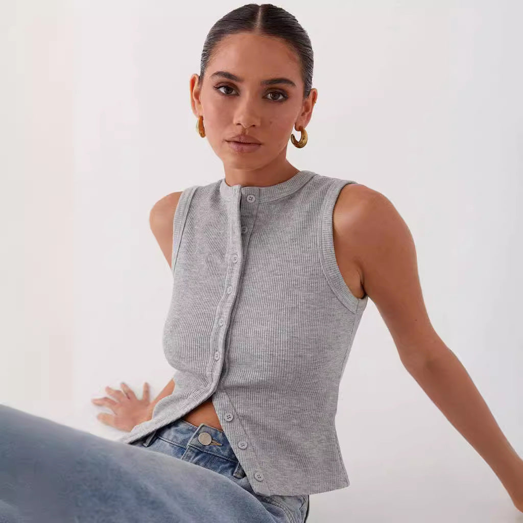 The Delia Button-Up Rib Tank