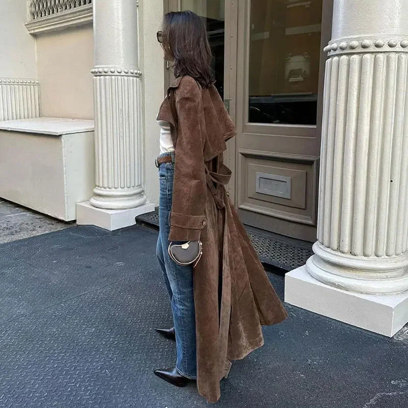The Elowen Suede Trench Coat