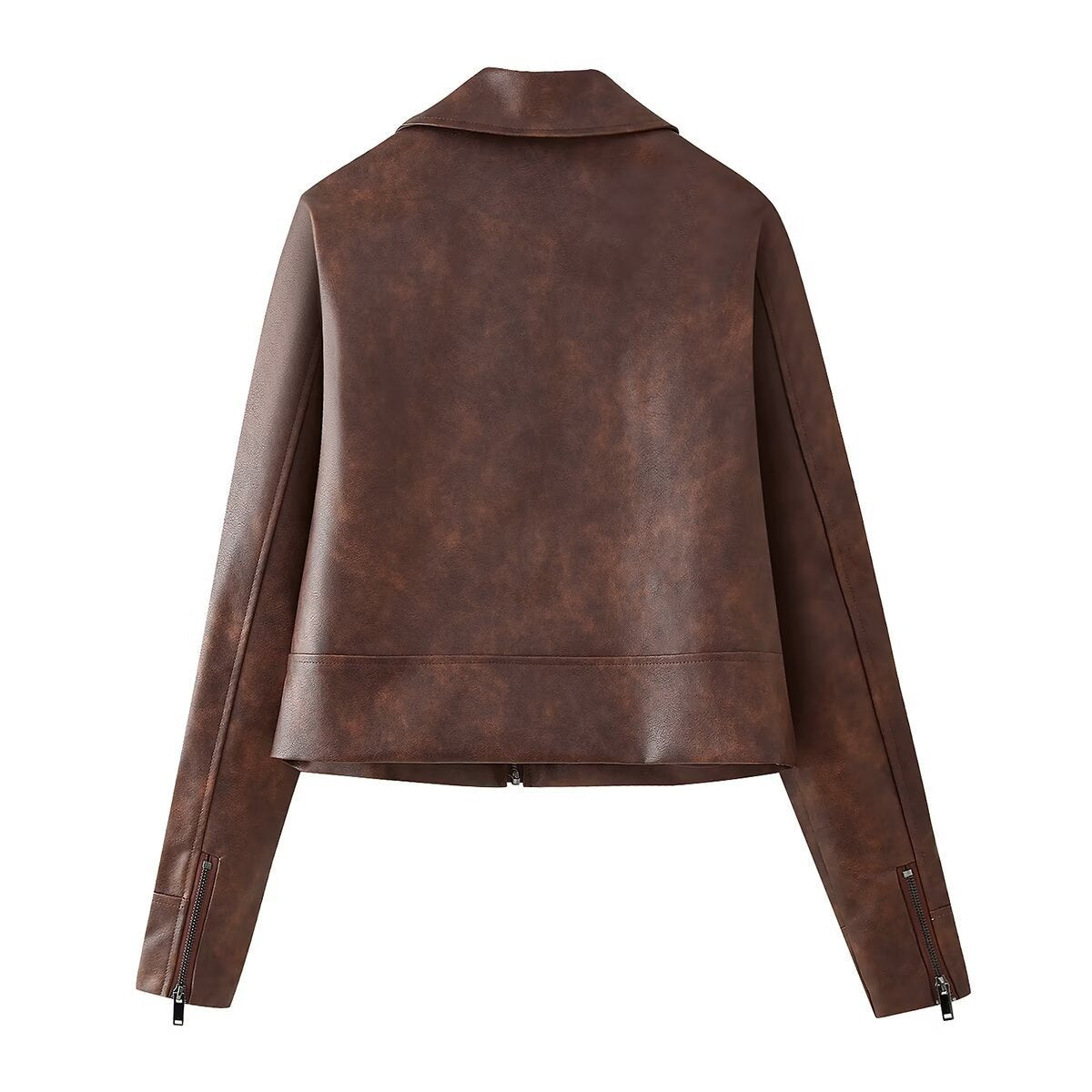 The Faux Leather Zip Jacket & Mini Skirt Set