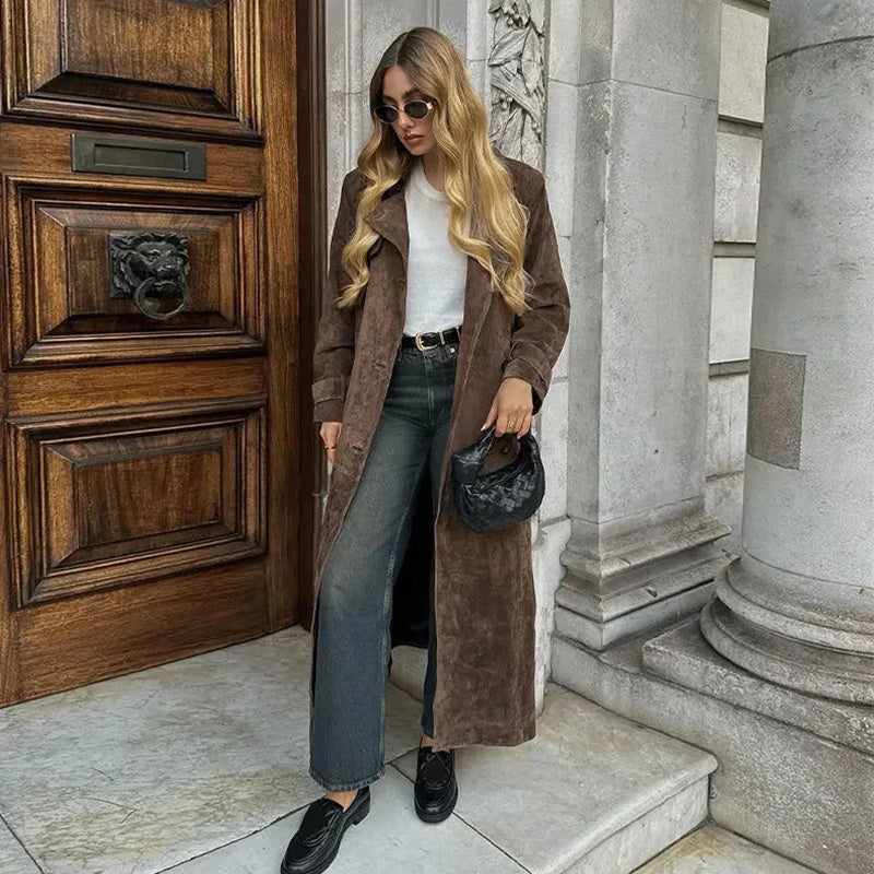 The Elowen Suede Trench Coat