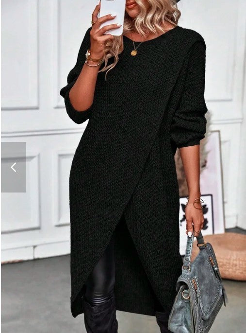 The Kaia Wrap Sweater Dress
