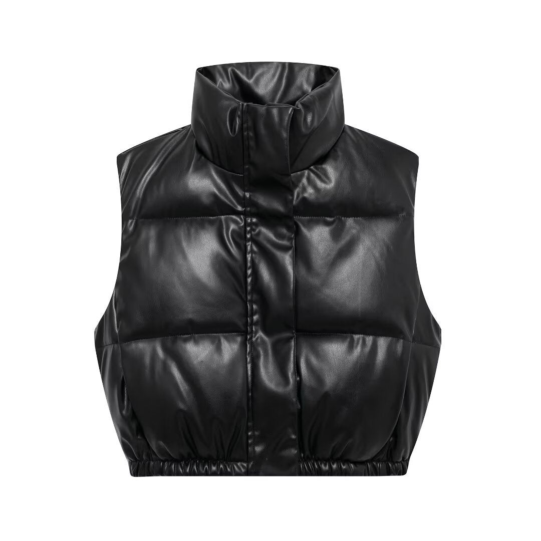 Cropped Puffer Vest