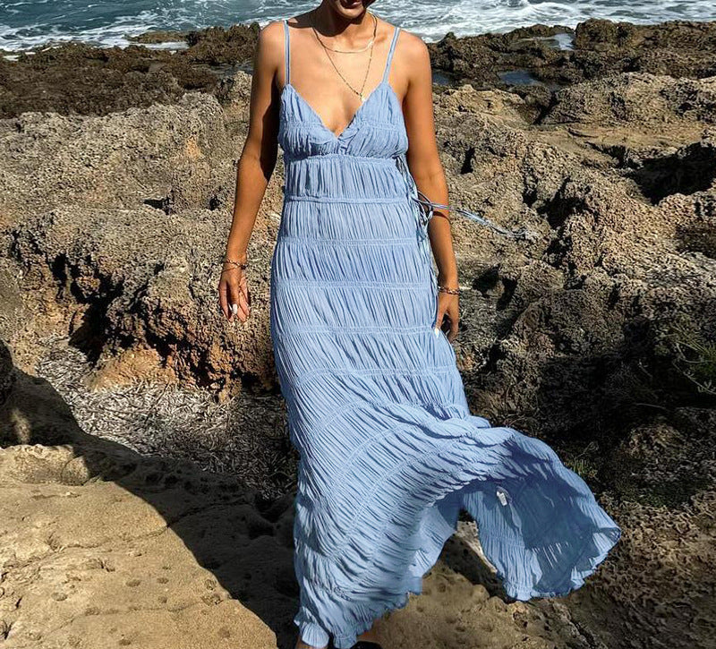 The Delmare Pleated Maxi Dress